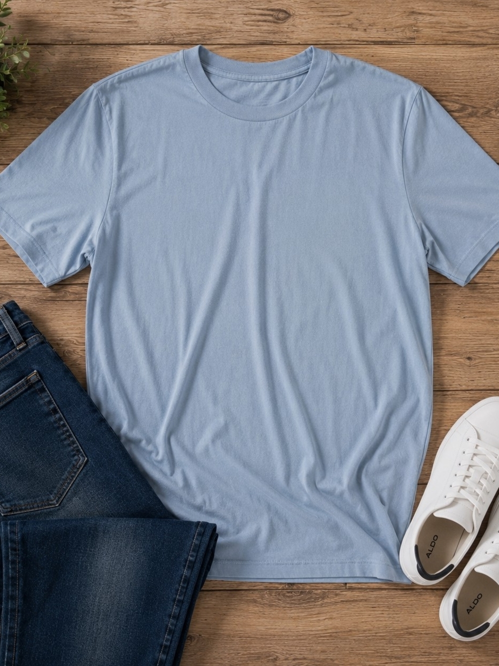 Abercrombie & Fitch Men's Large Light Blue Relaxed Fit Cotton T Shirt